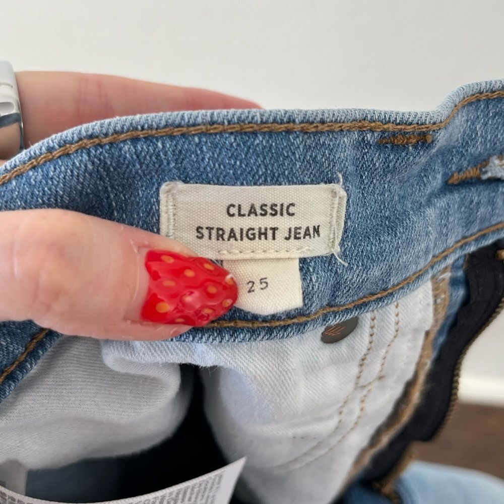 Madewell Classic Straight Denim Jeans Nearwood Wash Size 25 - Picture 6 of 8